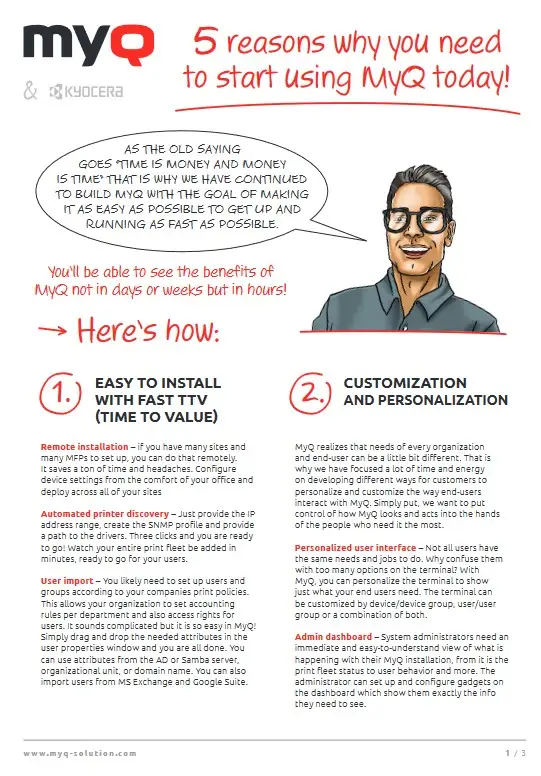 5 Reasons To Use MyQ, Kyocera, Tri-Copy Office Equipment