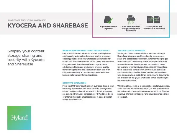 ShareBase, Kyocera, Solution, Software, Document Management, Tri-Copy Office Equipment